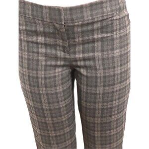 $120 Talbots Petites Women's Wool Blend Ankle Plaid  Gray  Pants Size 4p #1154